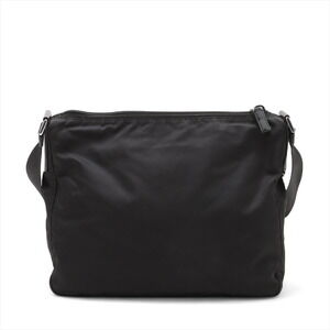 Prada Shoulder Bag Black Tessuto Nylon Leather